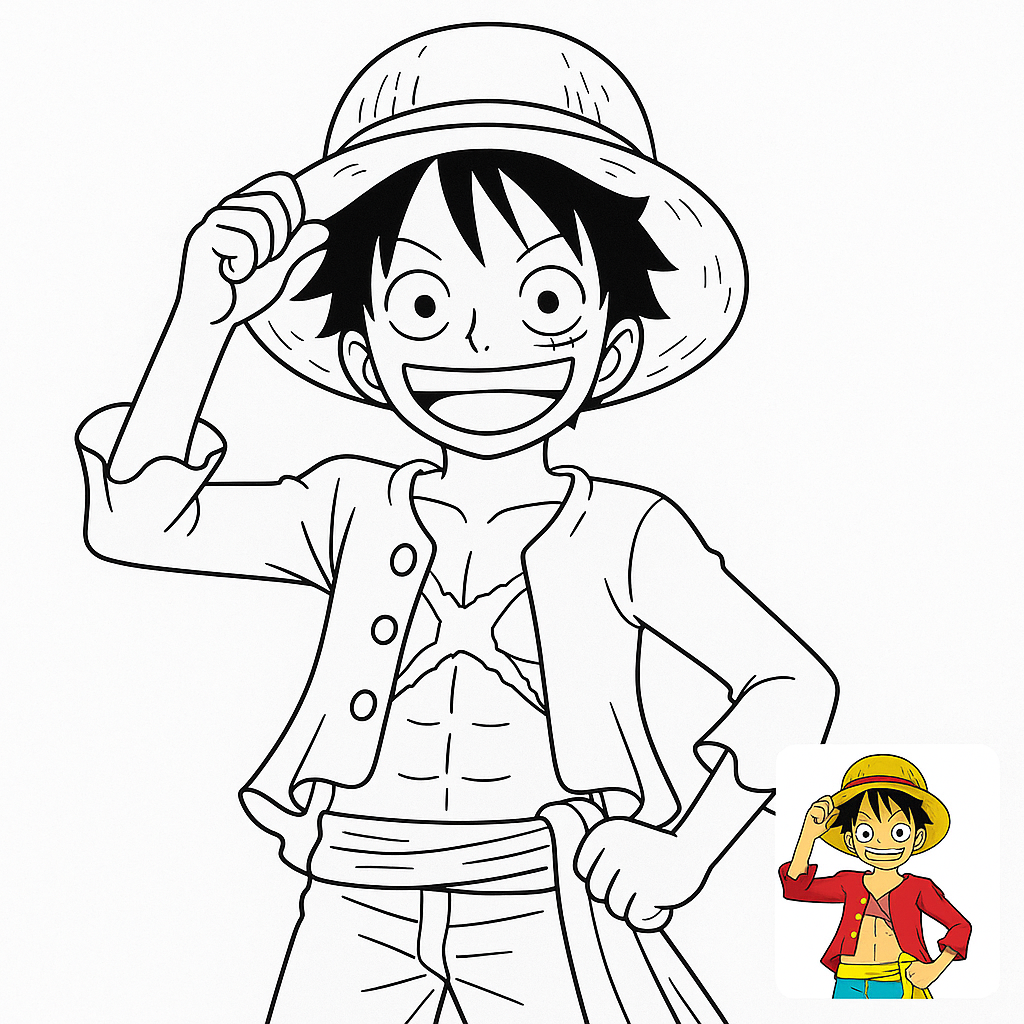 Luffy Adventure Coloring Page
