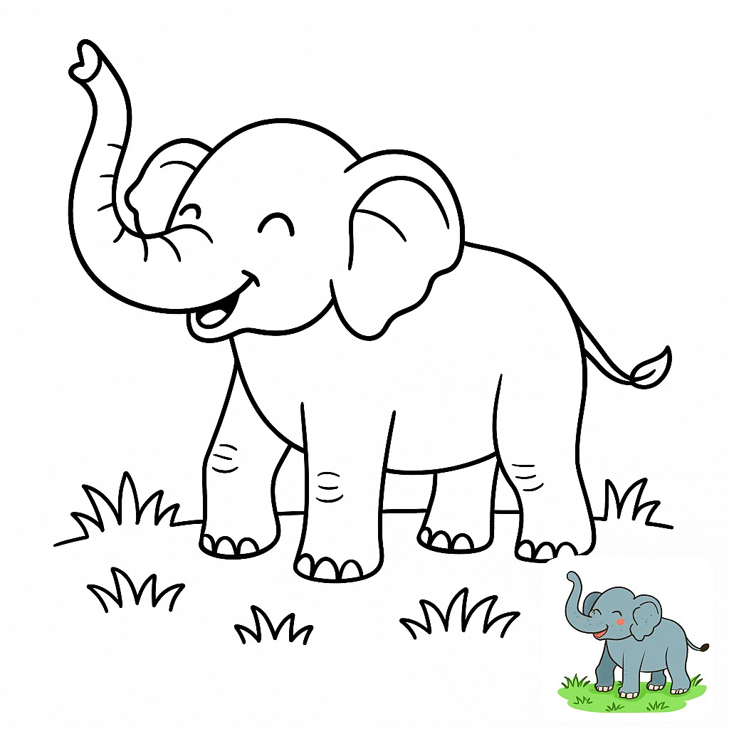 Majestic Elephant Coloring Page