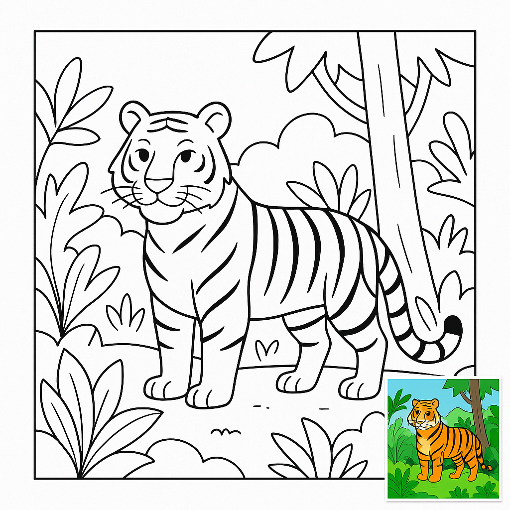 Majestic Tiger Coloring Page