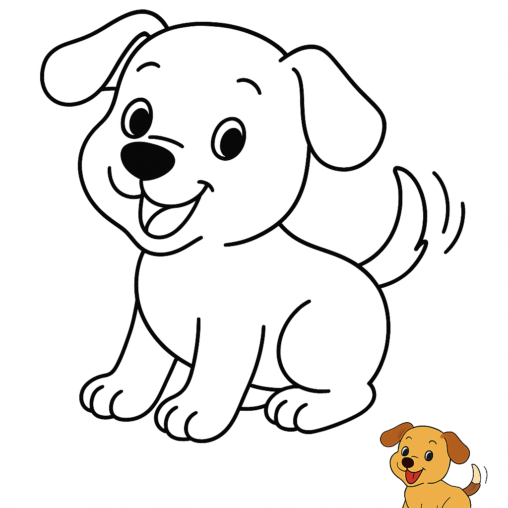 Playful Puppy Coloring Page