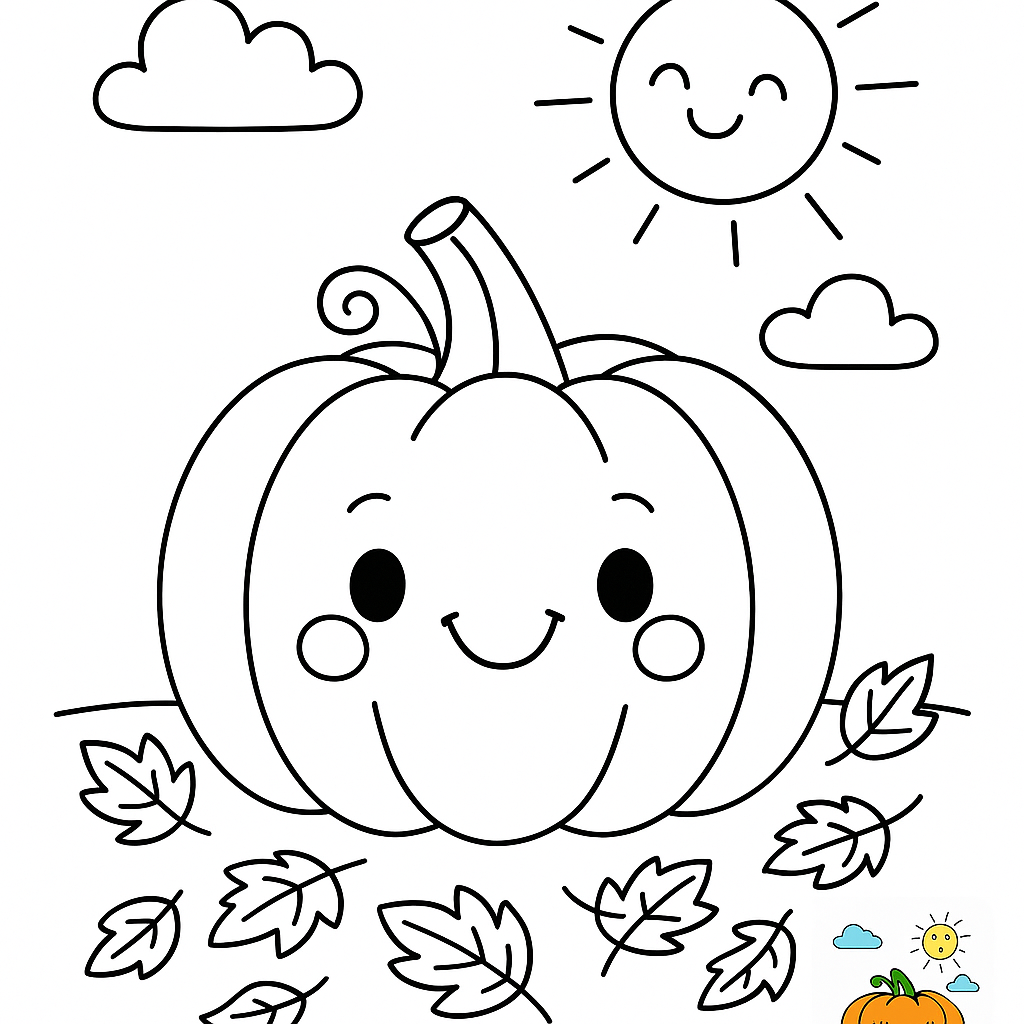 Pumpkin Coloring Page: Harvest Fun Awaits