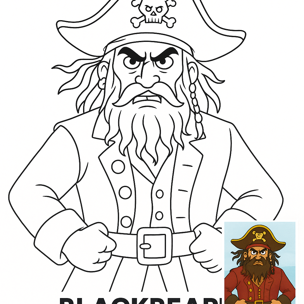 Unleash Your Creativity with Blackbeard Coloring Page