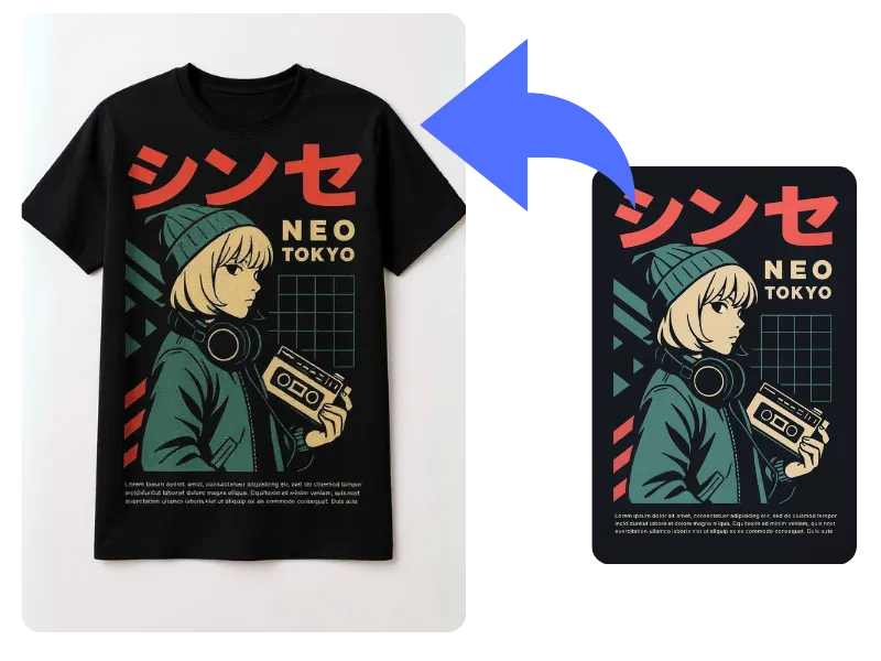 The image shows the pattern design on a T-shirt.