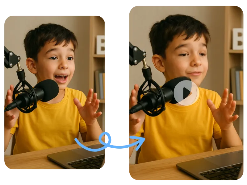 Display images of quickly generating videos of babies talking