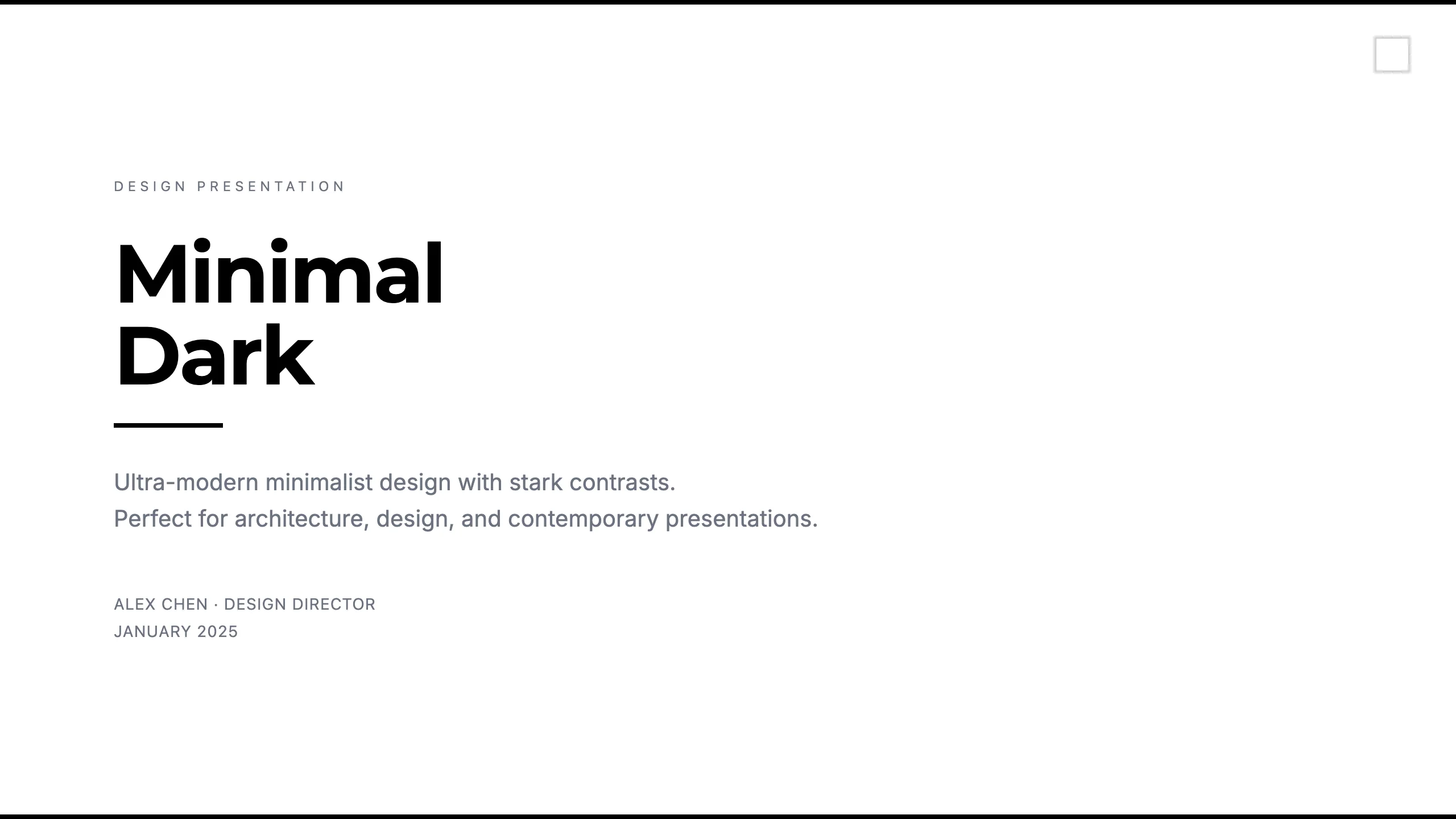 Minimal Dark presentation style preview